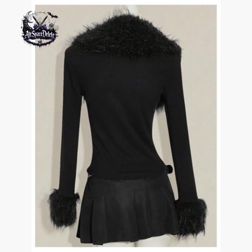 Faux Fur Jacket Zip Up Long Sleeve Aviator Coat Women's Outerwear - Picture 2 of 6